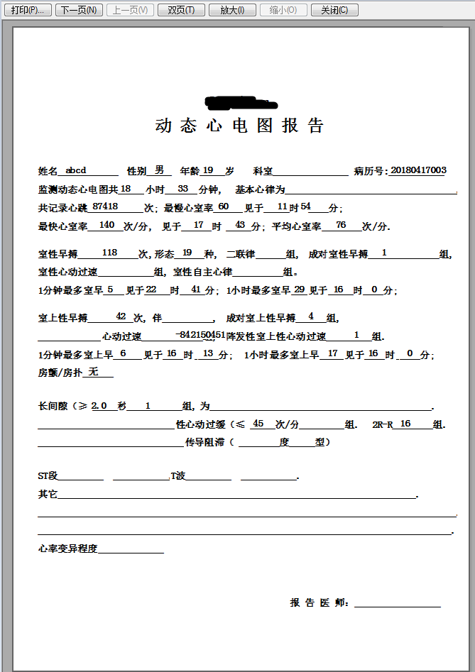 使用VC/MFC打印(Print) - 打印预览 - 单页预览效果图