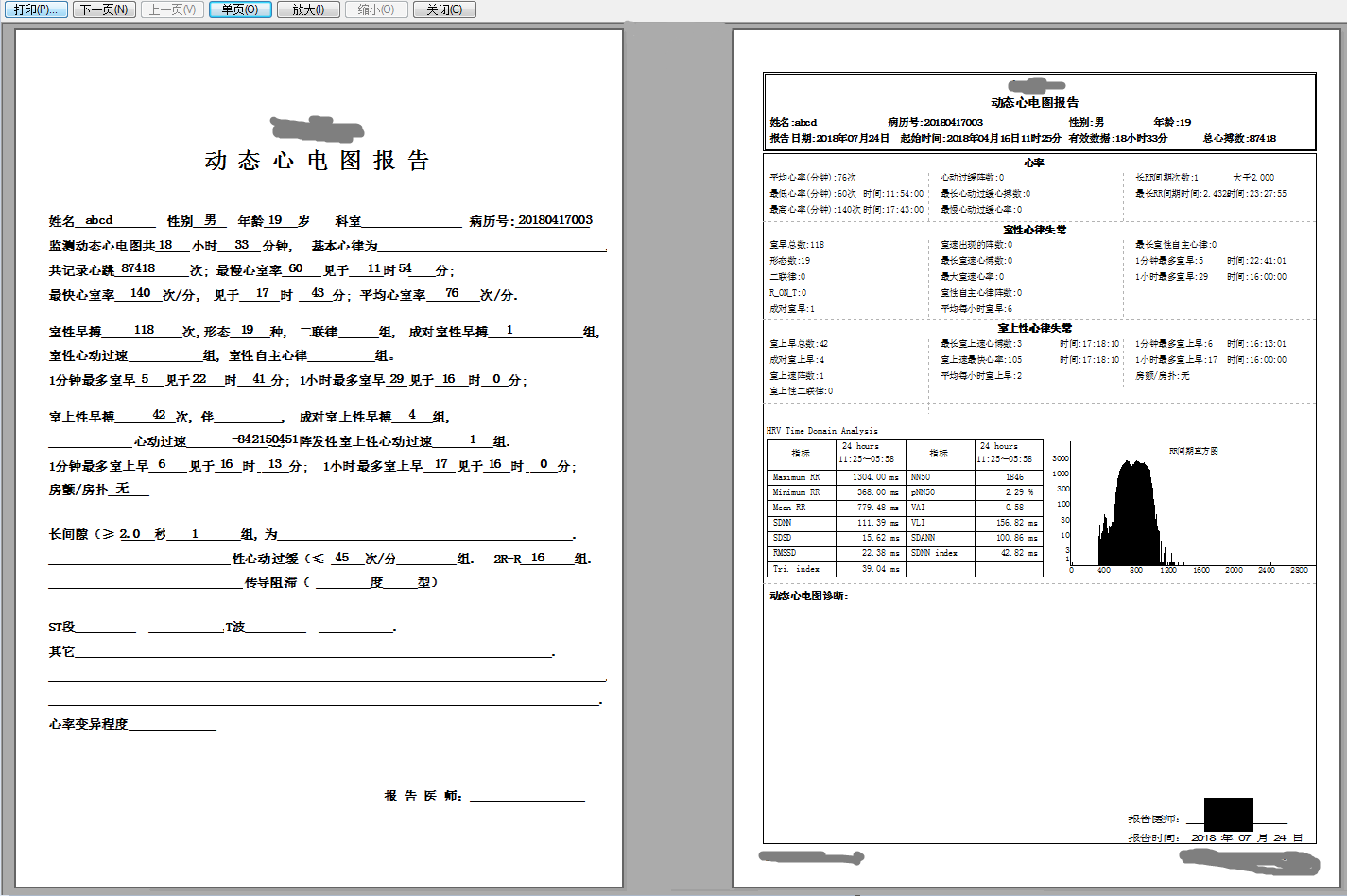 使用VC/MFC打印(Print) - 打印预览 - 两页同时预览效果图
